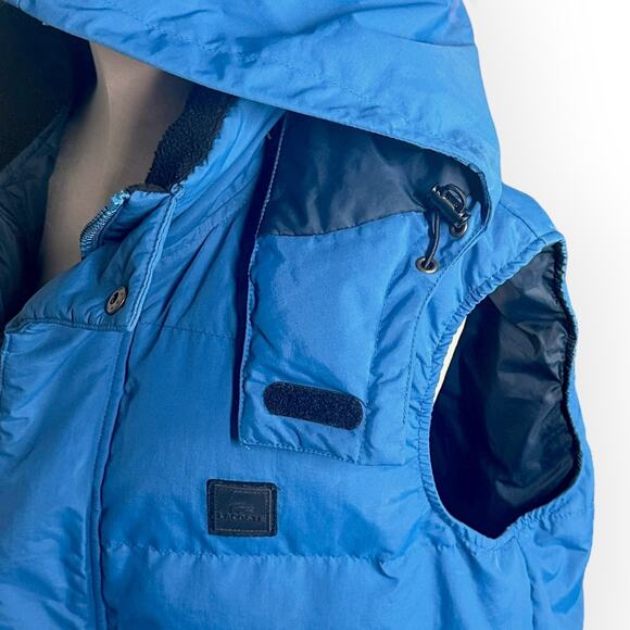 LACOSTE Blue Hooded Puffer Vest Insulated Down Feather Filled Gorpcore Warm Cozy - Picture 6 of 13